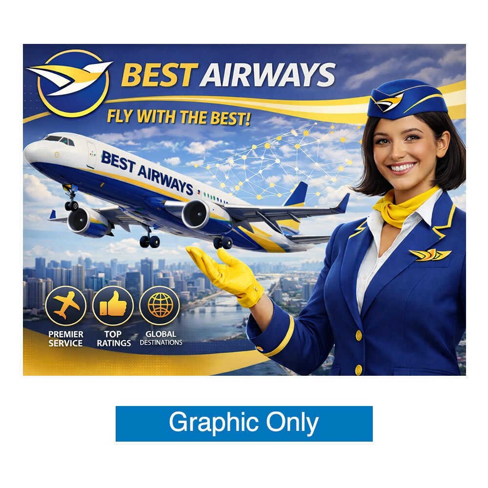 EZ Flight — 10ft Single Sided with White Back Fabric Graphic Only